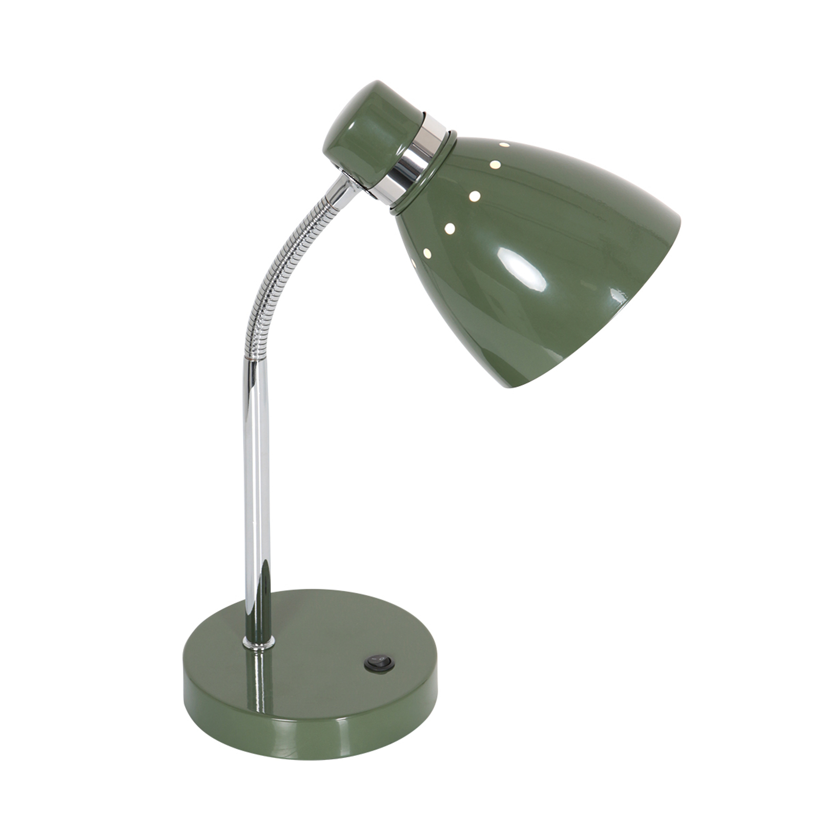 Lámpara de mesa Spring, brazo ajustable, verde