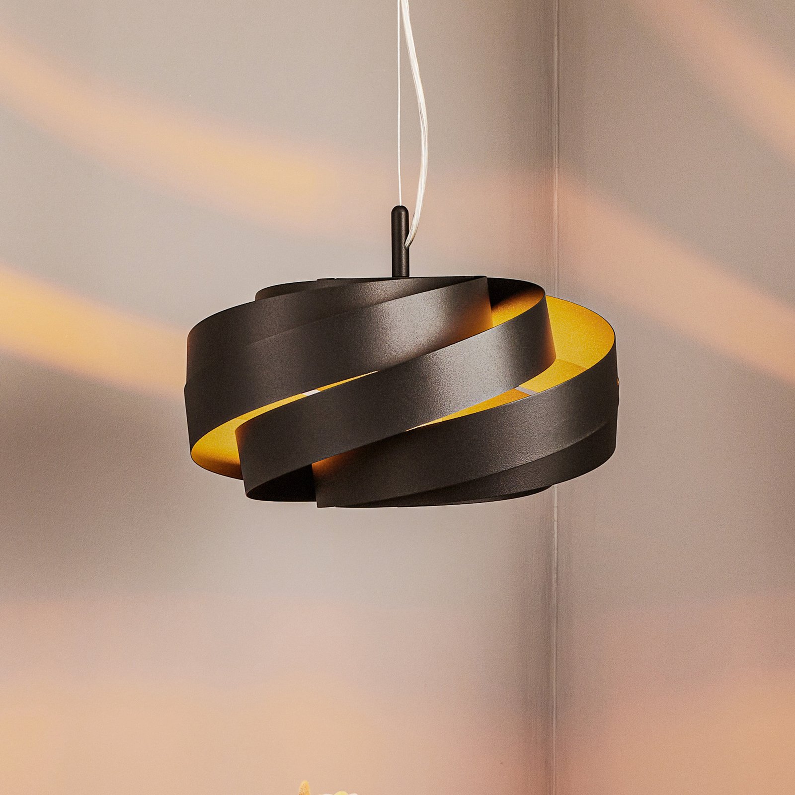 Vento pendant light, black, Ø 40 cm, metal, E27