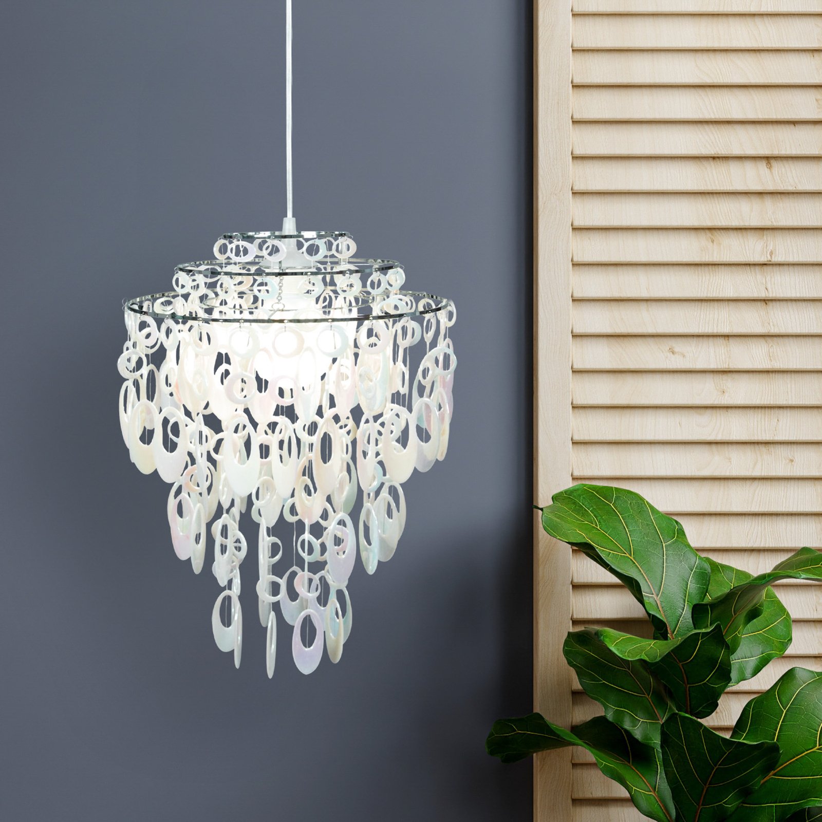 Lina pendant light, acrylic, mother-of-pearl