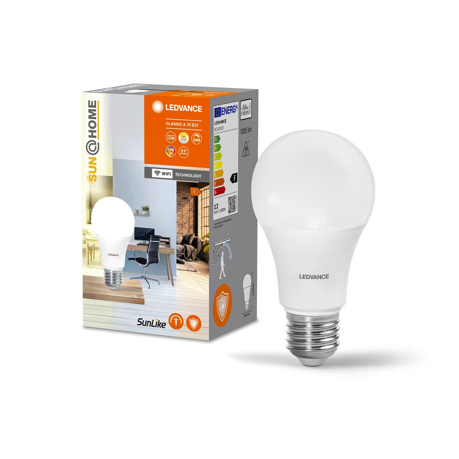 LEDVANCE SMART+ LEDVANCE SUN@Home E27 12W Classic 2200-5000K - Plastic