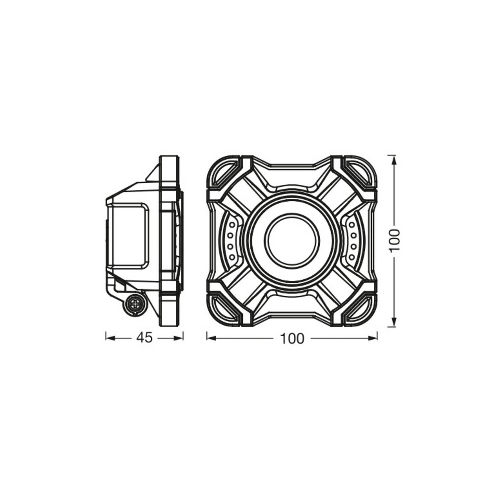 Lampa robocza LED OSRAM VALUE BATTERY, czarna IP54 10 W
