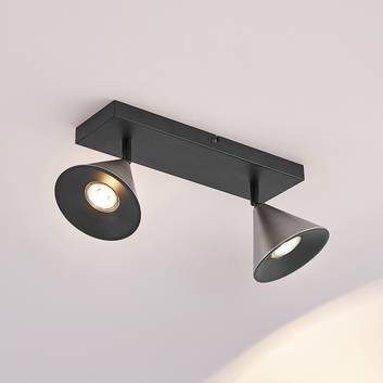 Lucande Kartio lampa ścienna 2-pkt wychylna nikiel