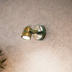 Lindby wall spotlight Leonor, green, metal, 1-bulb, 9.5 cm