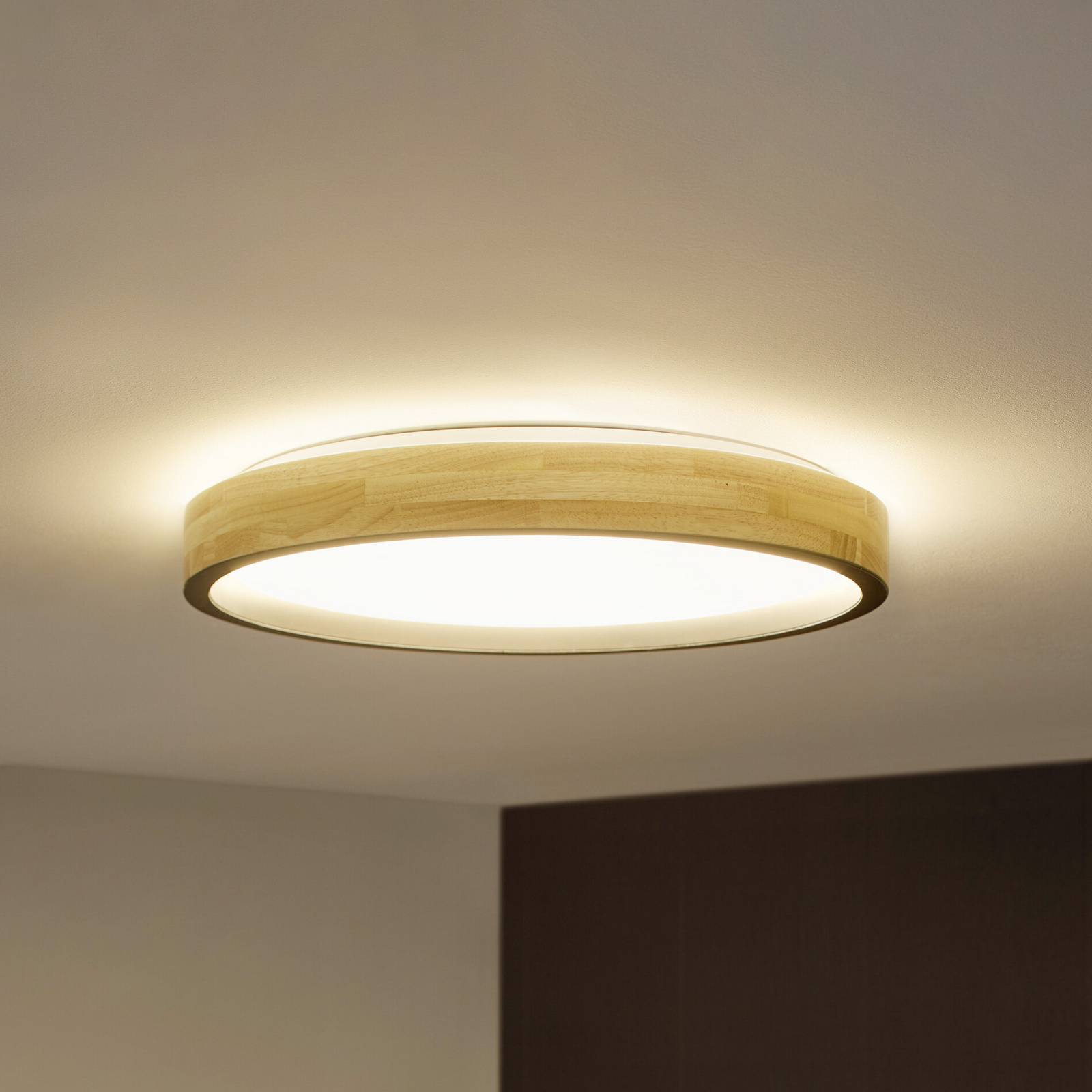 OSRAM LED-loftlampe ORBIS MARIANO træ/sort Ø 51 cm, dæmpbar