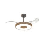 Smart LED plafondventilator Coin hout/zwart, stil - Mantra