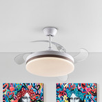 LED stropni ventilator Vento bel/bronz/dim Ø 100 cm tih