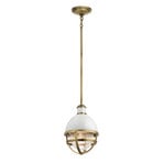 Tollis pendant light, brass/white, 1-bulb, Ø 20.4cm