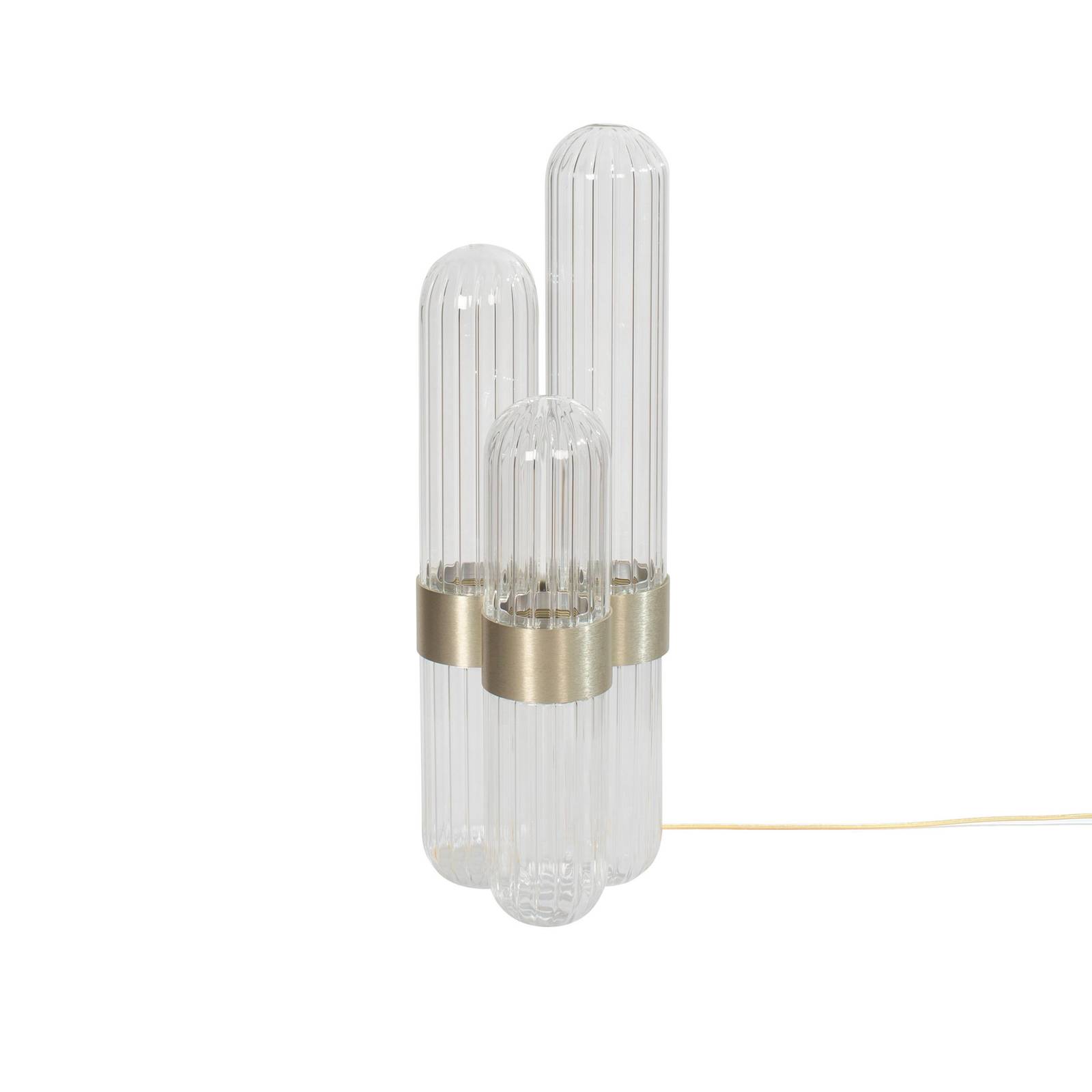 pulpo LED-Tischleuchte Cactus Small, klar/messingfarben