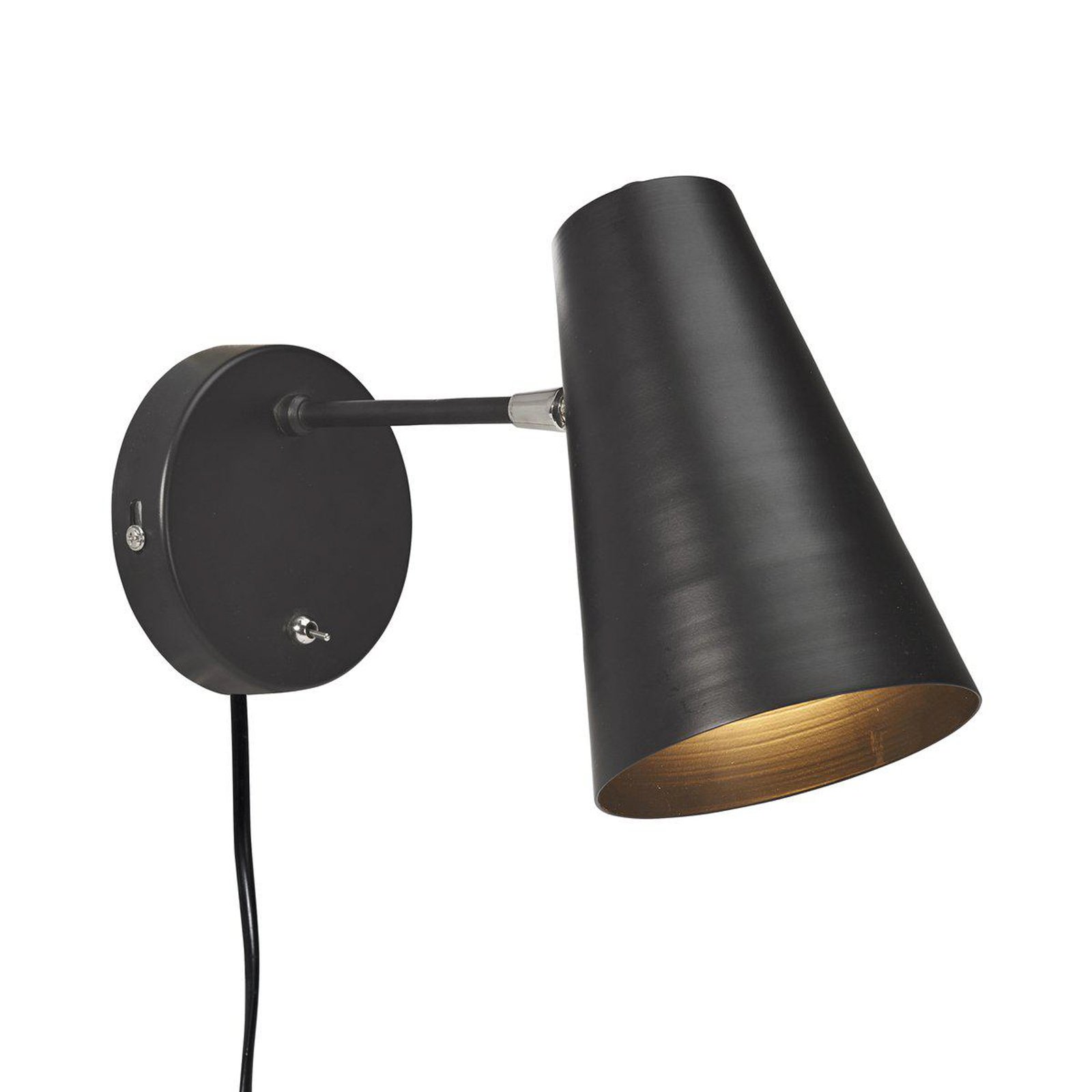 PR Home Cornet wandlamp met stekker, zwart