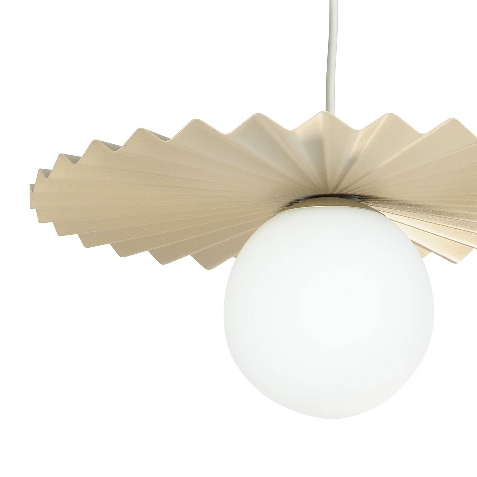 Lampa wisząca Fiore, szaro-beżowa, Ø 40 cm, szkło