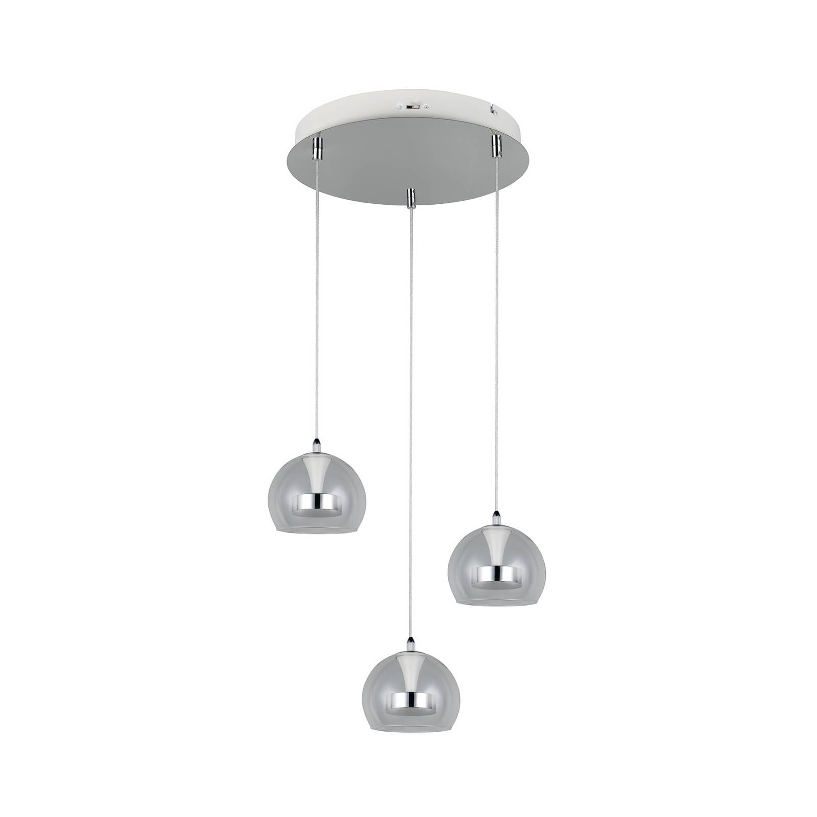 LED-Hängelampe Flynt, Ø 42 cm chromfarben, Metall CCT 3-flg.