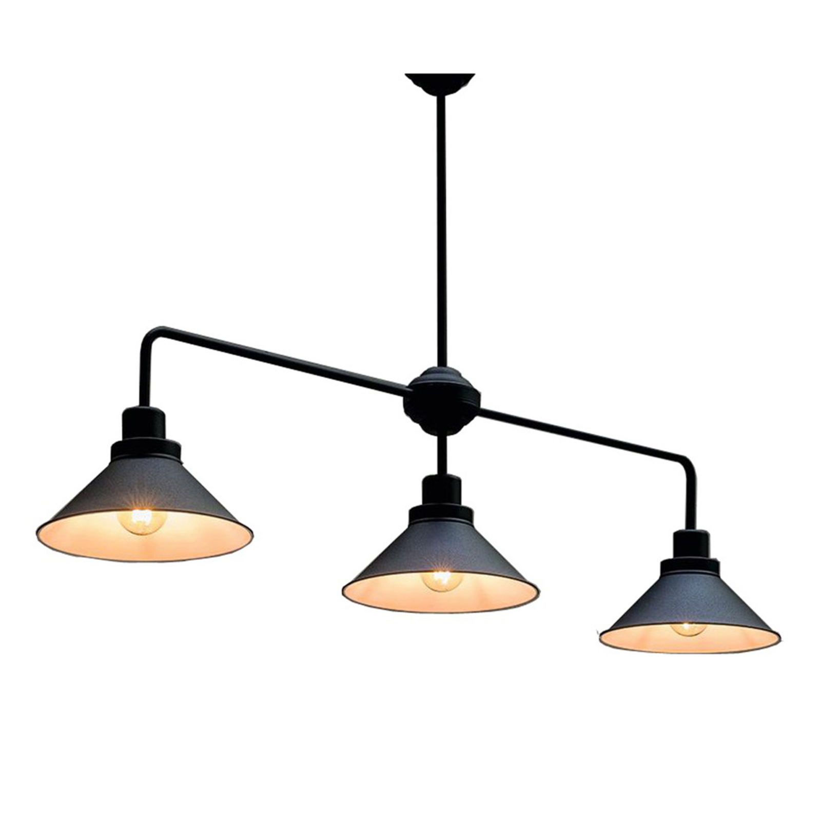 Hanglamp Craft III in zwart, 3-lamps