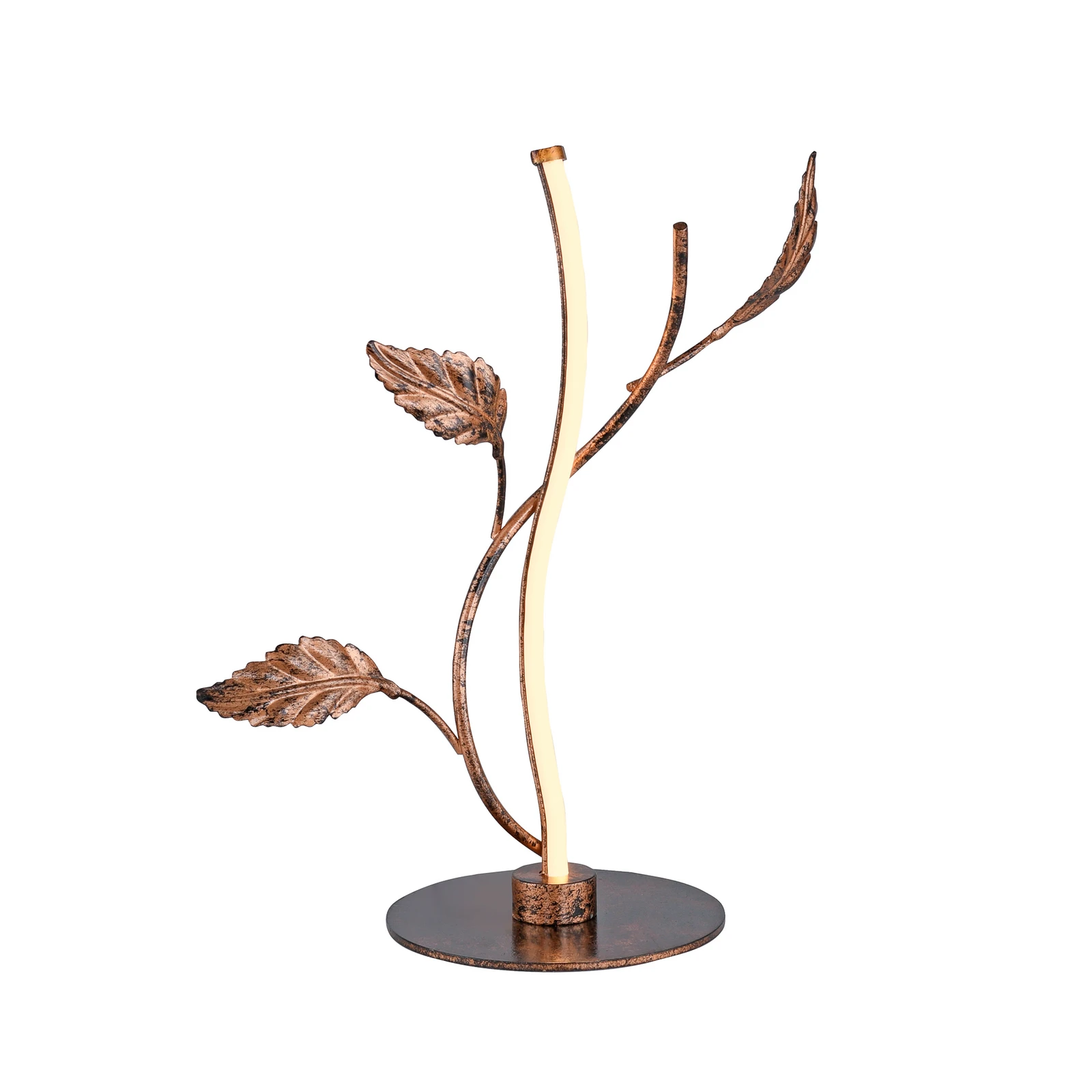 Lámpara de mesa LED Aurelia, marrón óxido, metal, 2.700 K, atenuador