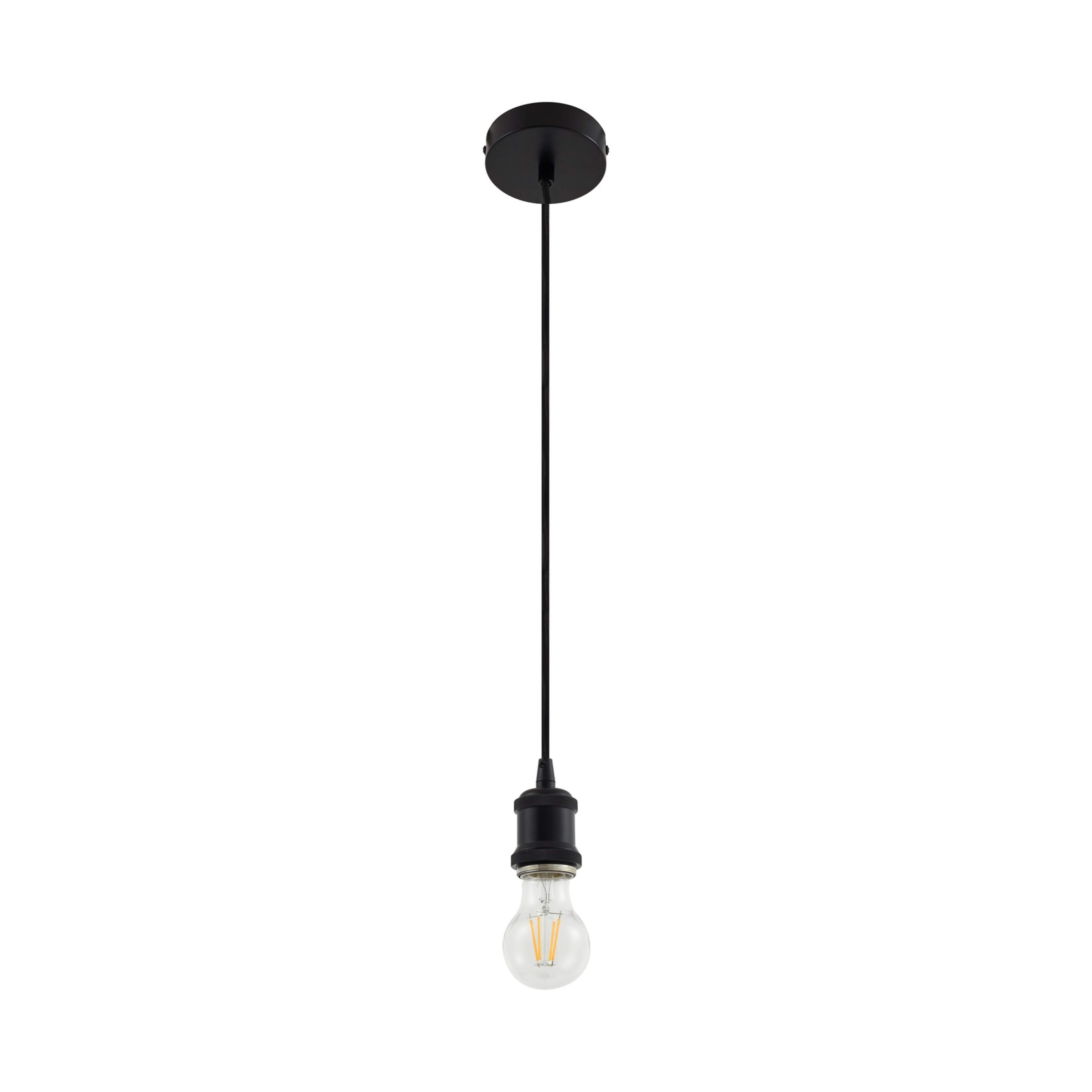 Hattie függő világítás, E27 foglalat, Ø 5 cm, E27, fekete, fém - Lindby