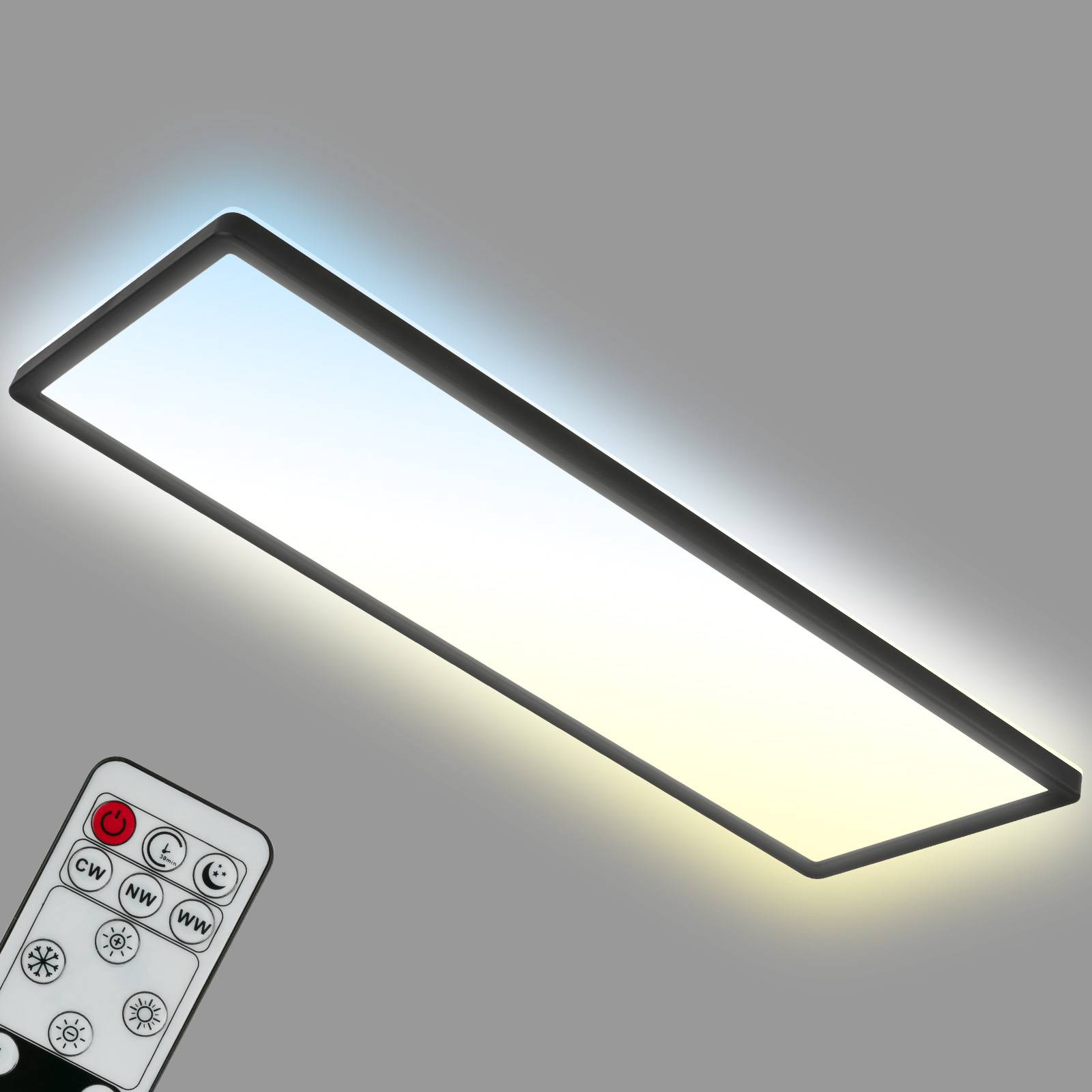 LED-Panel Slim czarny ultrapłaski CCT, 59x20cm