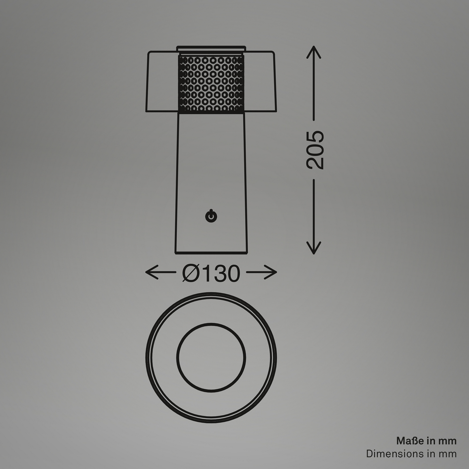 LED-akku-pöytälamppu Brilo unplugged Gila, ruskea/harmaa, 21 cm