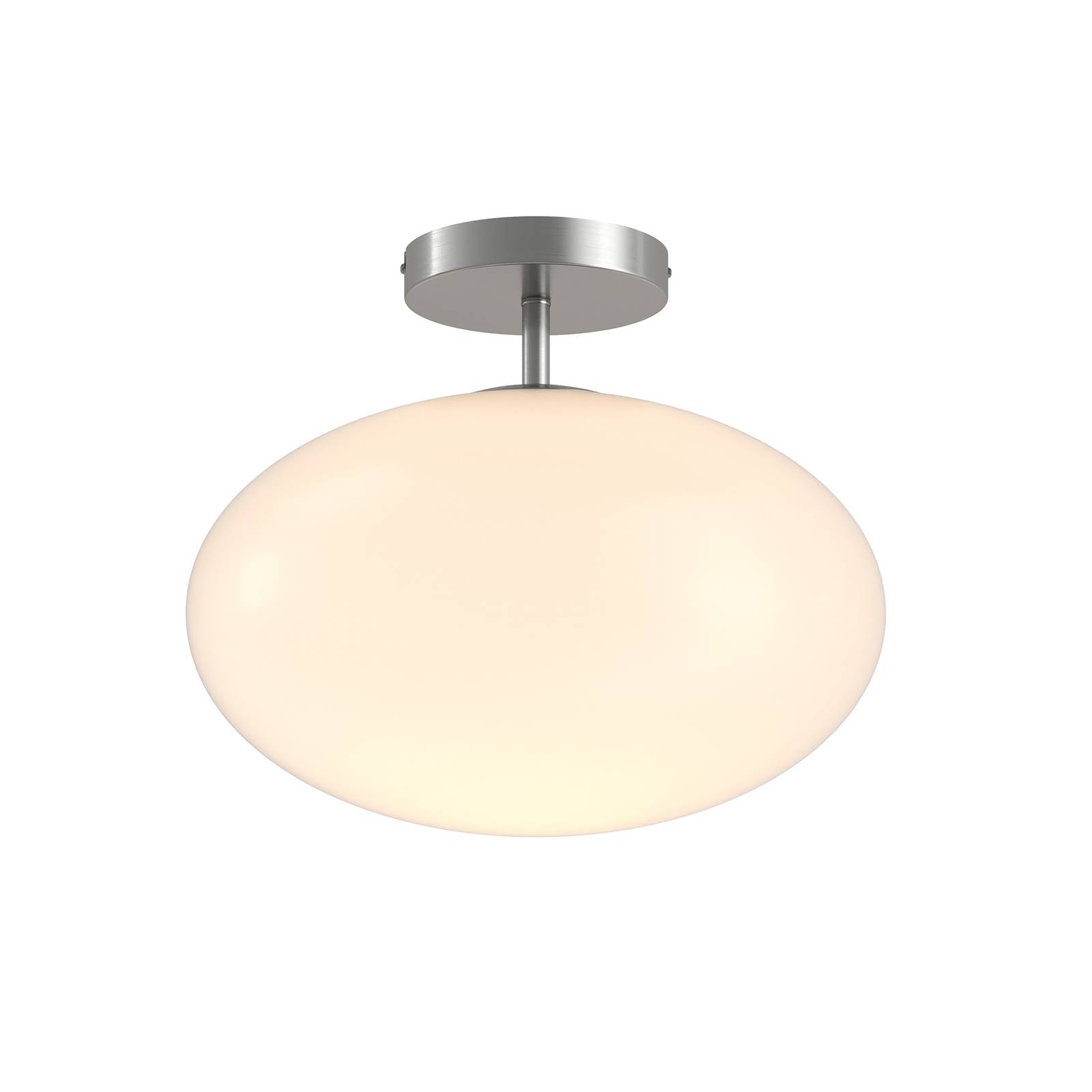 Deckenlampe Pakka nickel satin Lindby rund opal Glasschirm Küche Flur Wohnzimmer