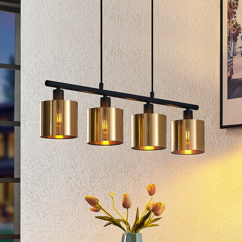 Lindby Joudy Pendellampe, 4-flammig, bronze hell