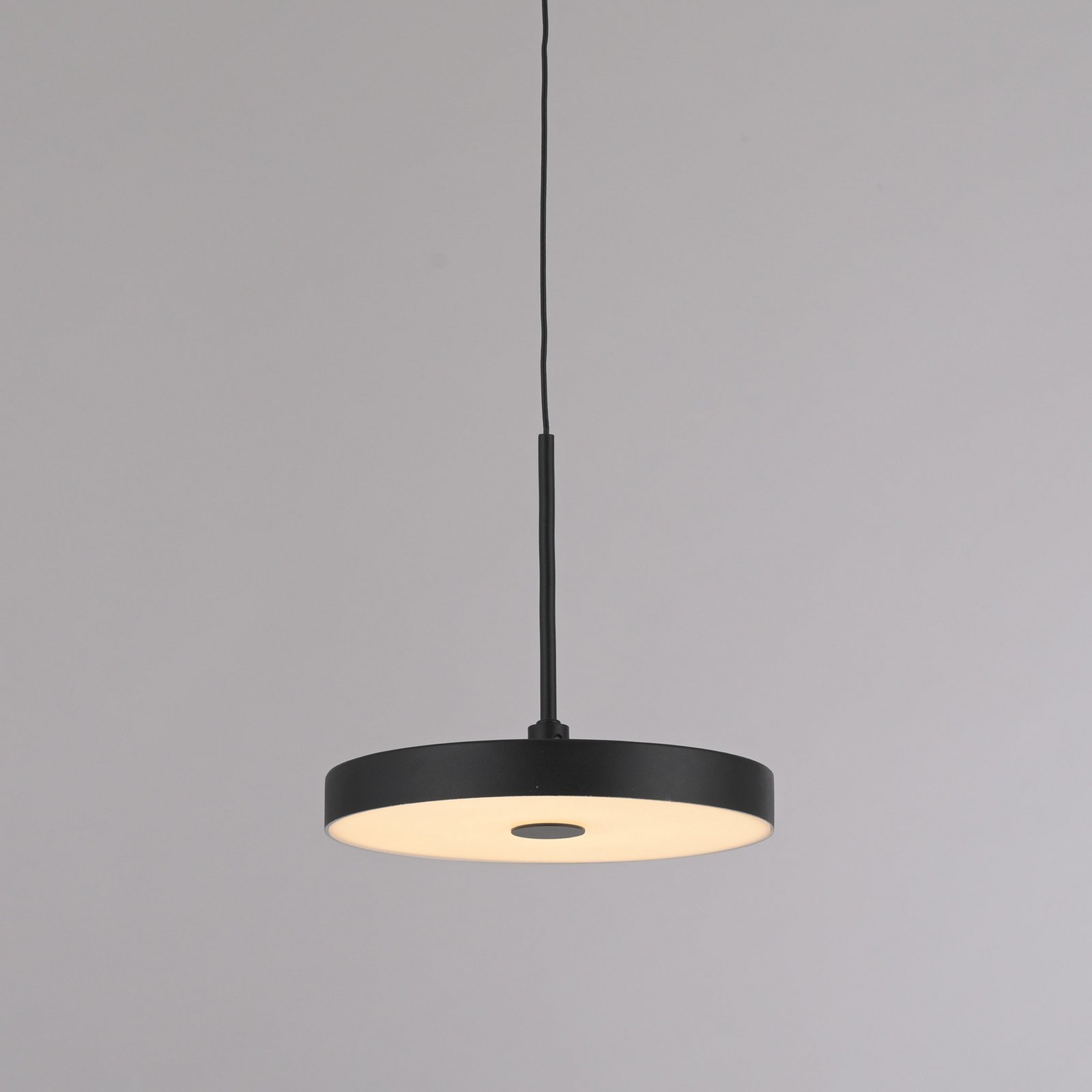 JUST LIGHT. LED-Hängeleuchte Plata, schwarz, 1-fl., 3.000 K