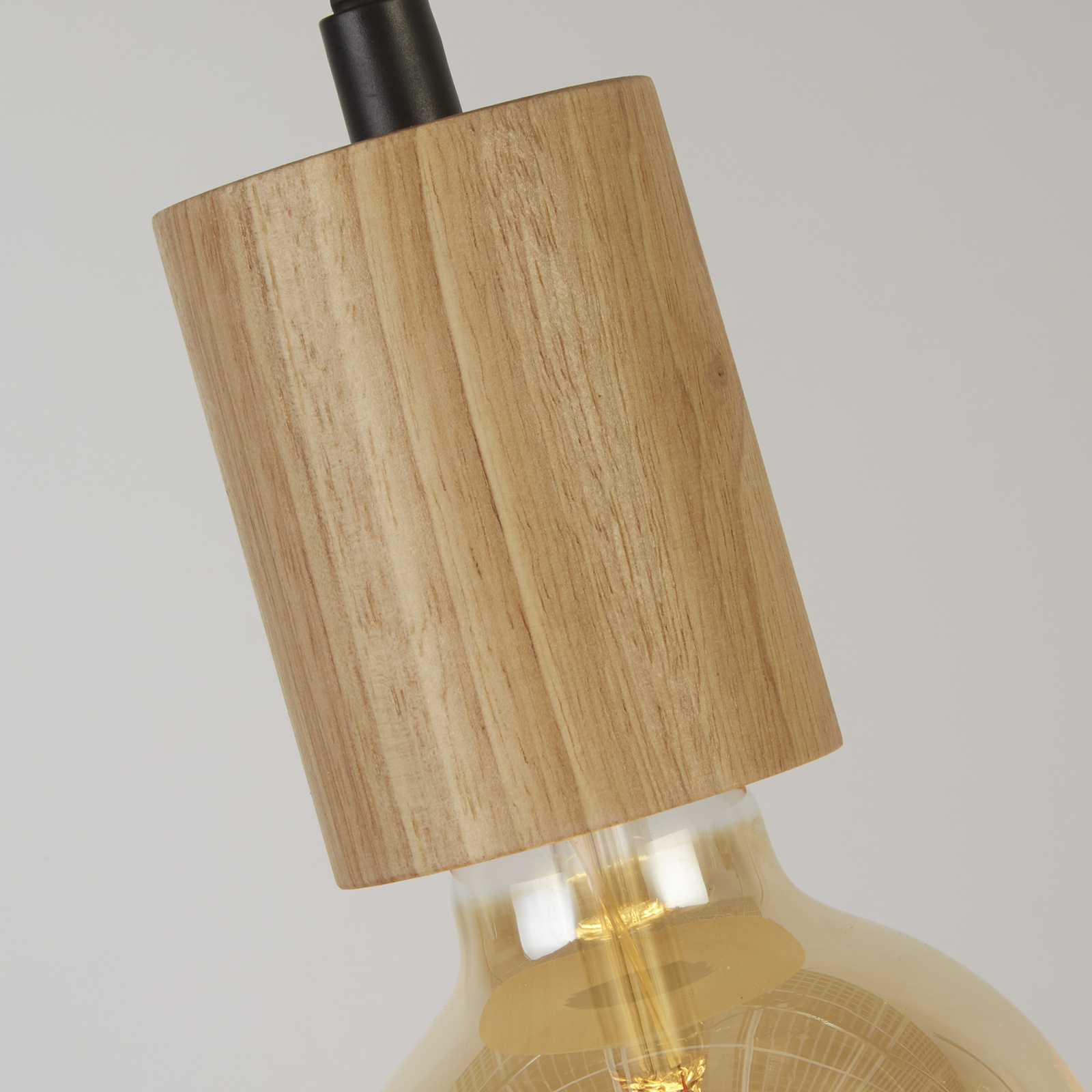 Spinny pendant light, spider, Ø 28 cm, 5-bulb, rubberwood, E27