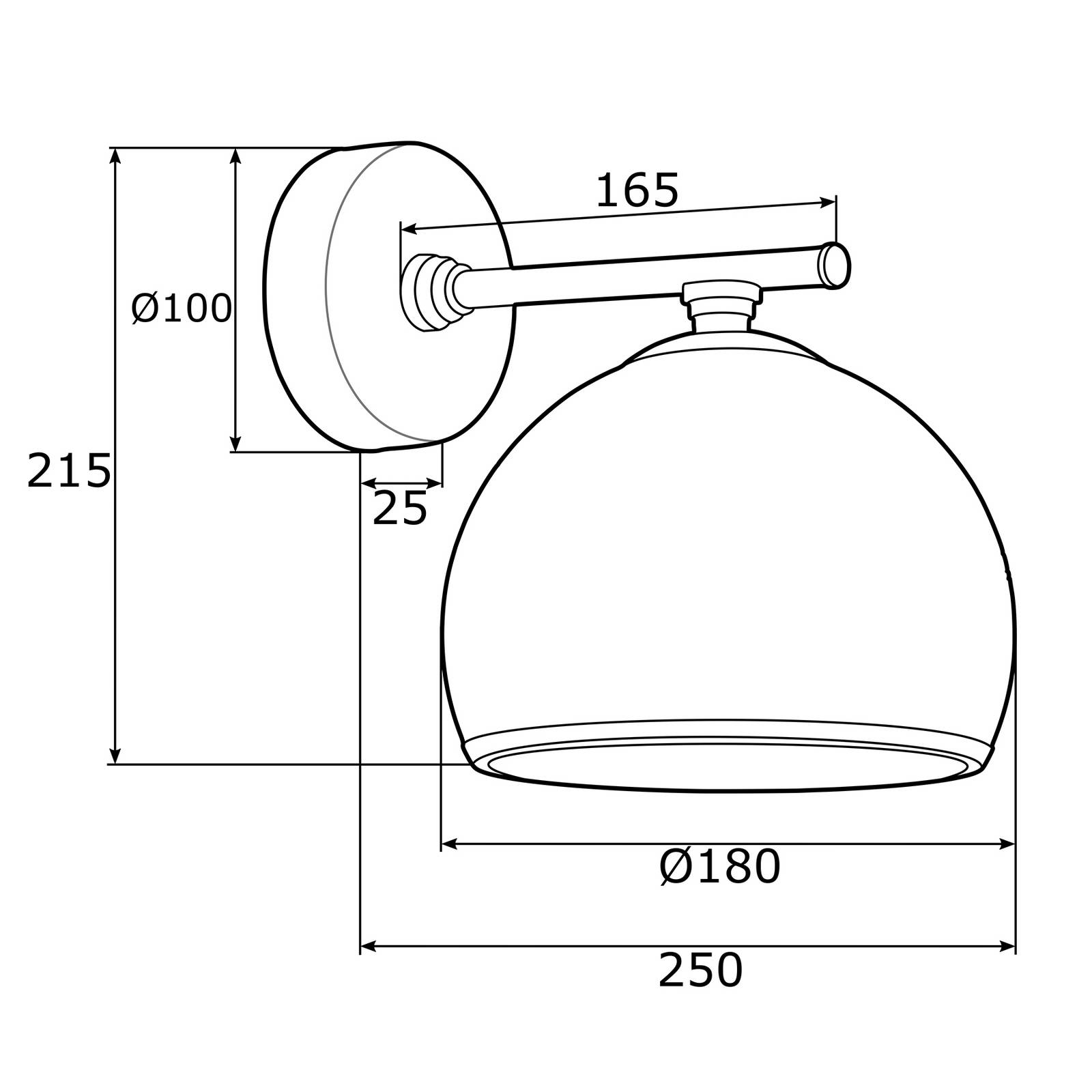 Mina wall light, matt chrome