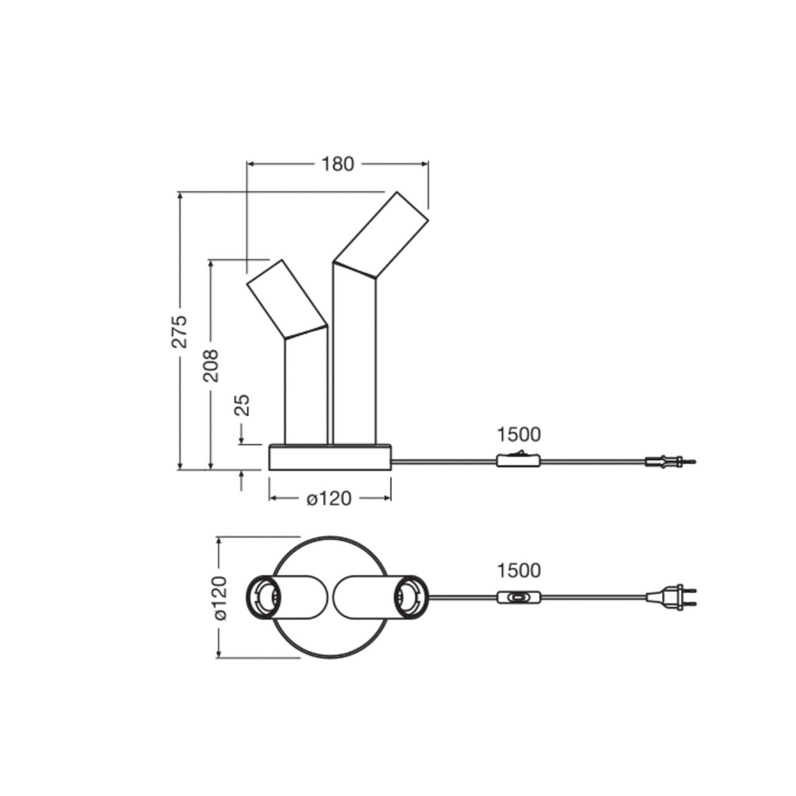 OSRAM Tischleuchte Decor Straw, 2-fl., bunt, Stahl, E27