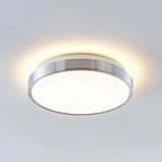 Lindby LED stropna svetilka Emelie, Ø 27 cm, barva aluminija, kovina