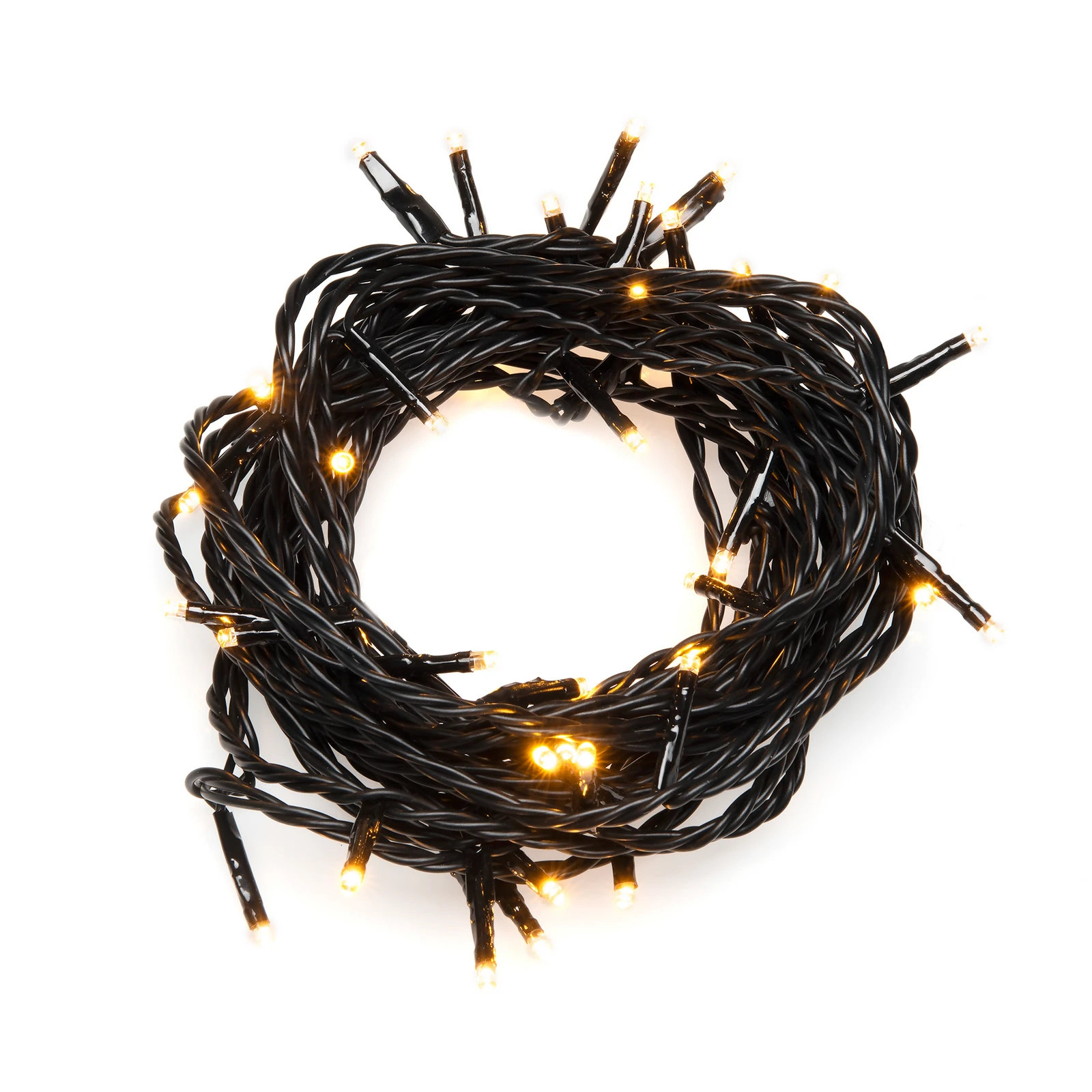 LED-Lichterkette außen 200-fl. schwarz/warmweiß