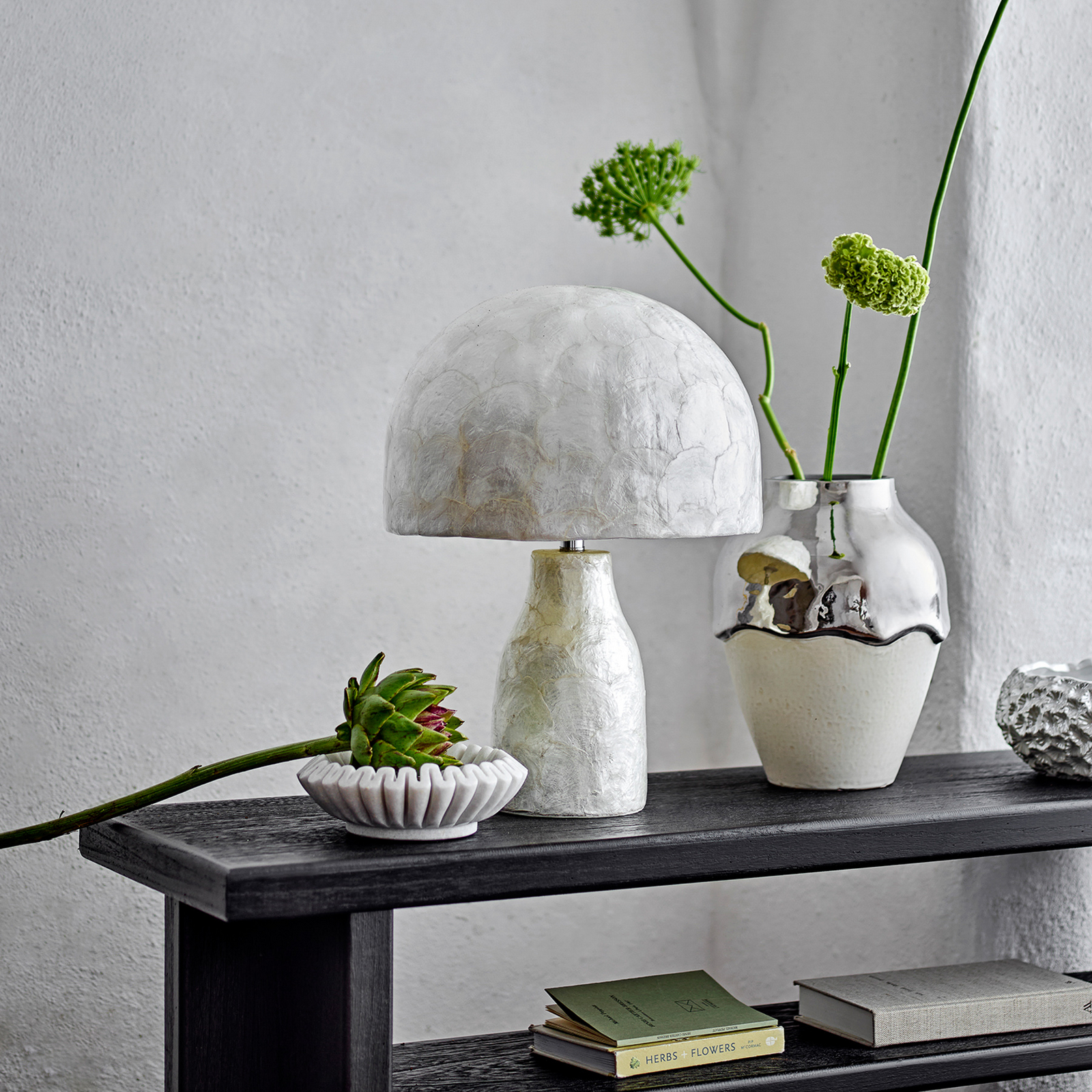 Lampe de table Adria, nacrée, hauteur 43 cm, E27 - Bloomingville