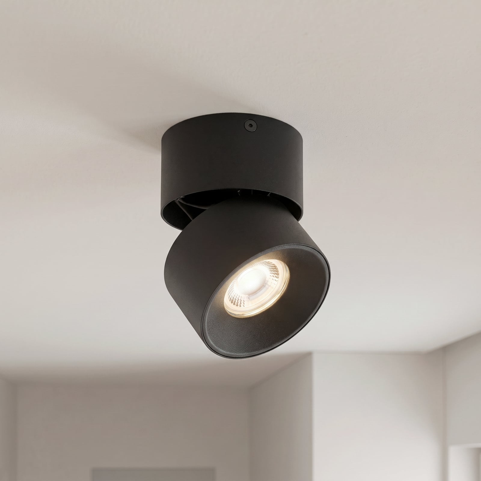Prios Strahler Rotari basic, 1-flg., schwarz, Ø 9 cm, GU10