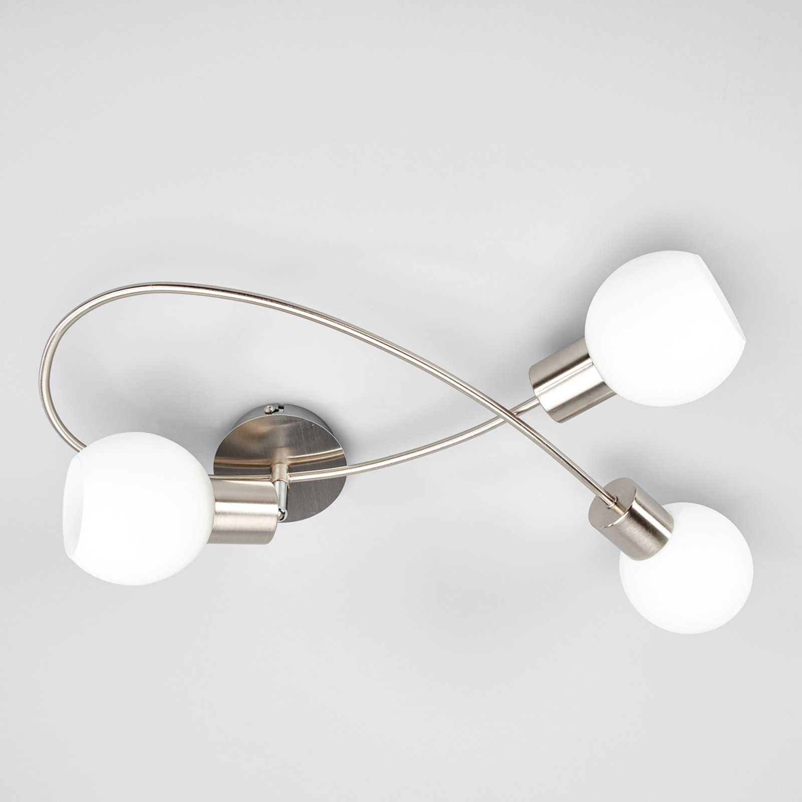 Elaina 3 Ceiling Lamp Matt Nickel - Lindby