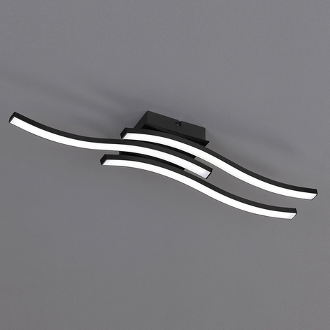 LED-taklampe Route i svart, 3 lyskilder
