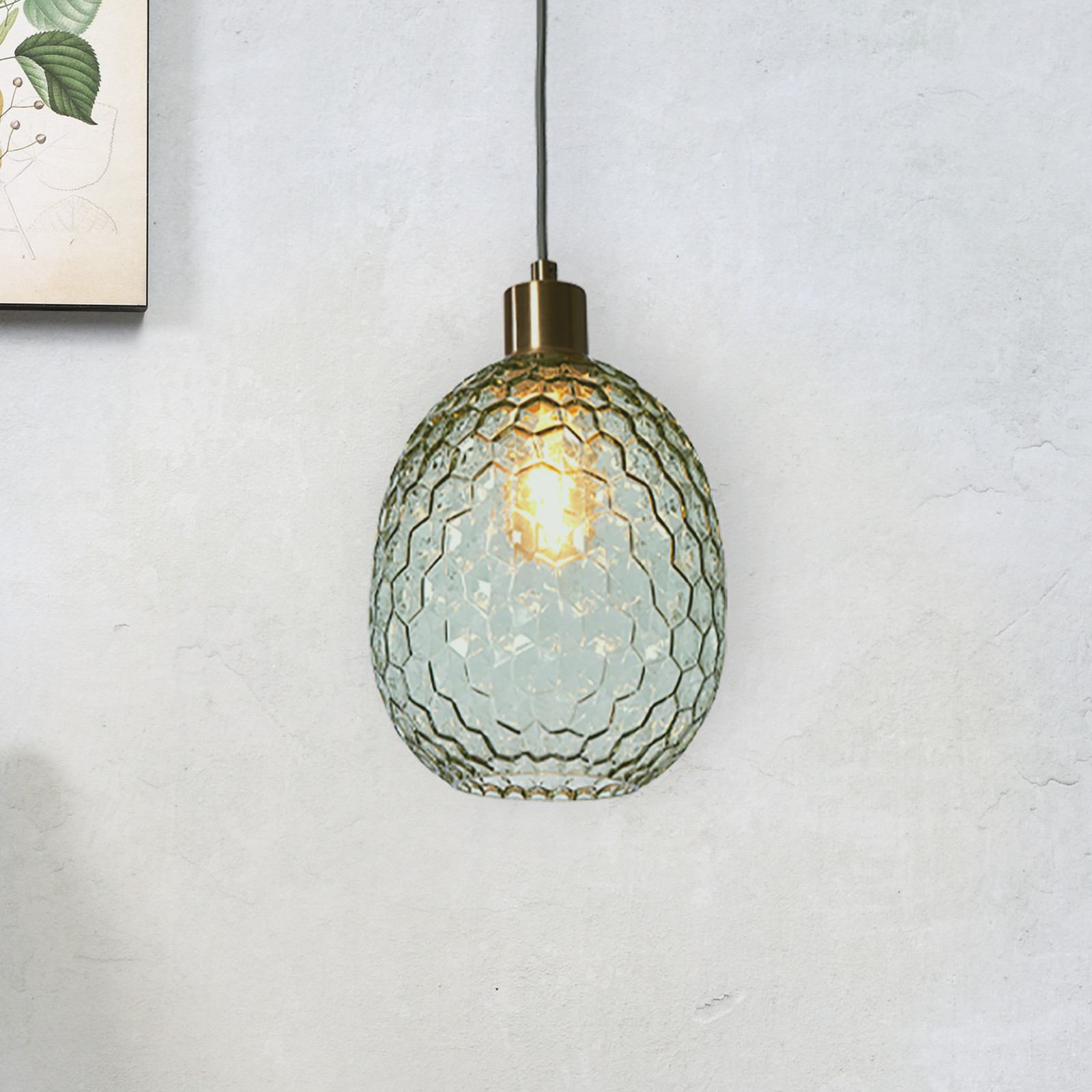 ITS ABOUT ROMI Lampă suspendată Venice ovală verde sticlă E27 - Camera de zi / sufragerie - Design