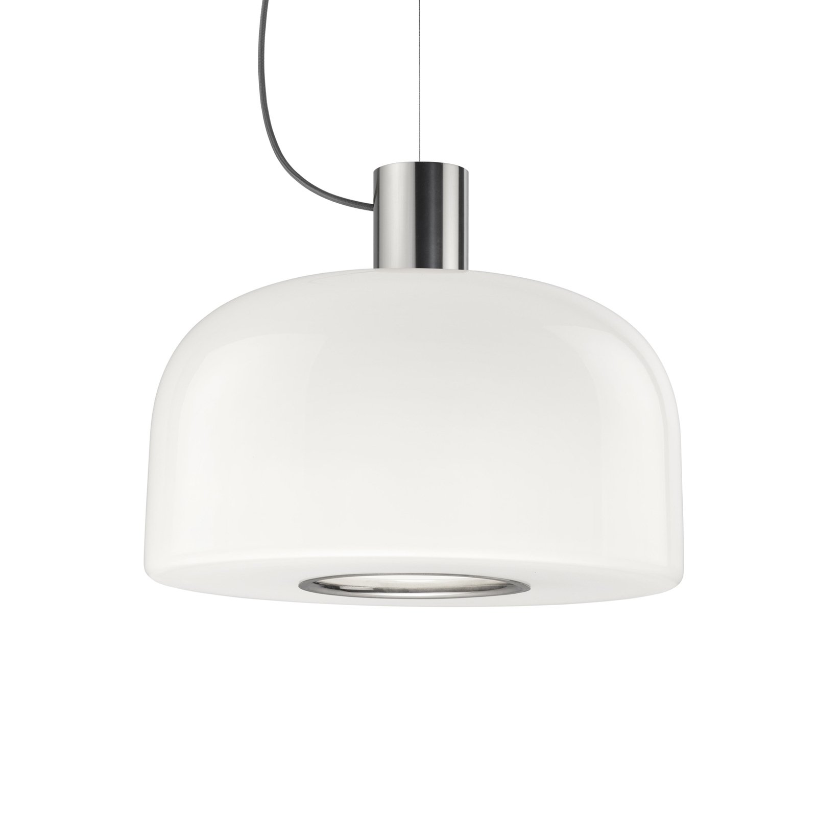 FLOS hanglamp Bellhop Glas S2, aluminiumkleurig, Ø 45 cm