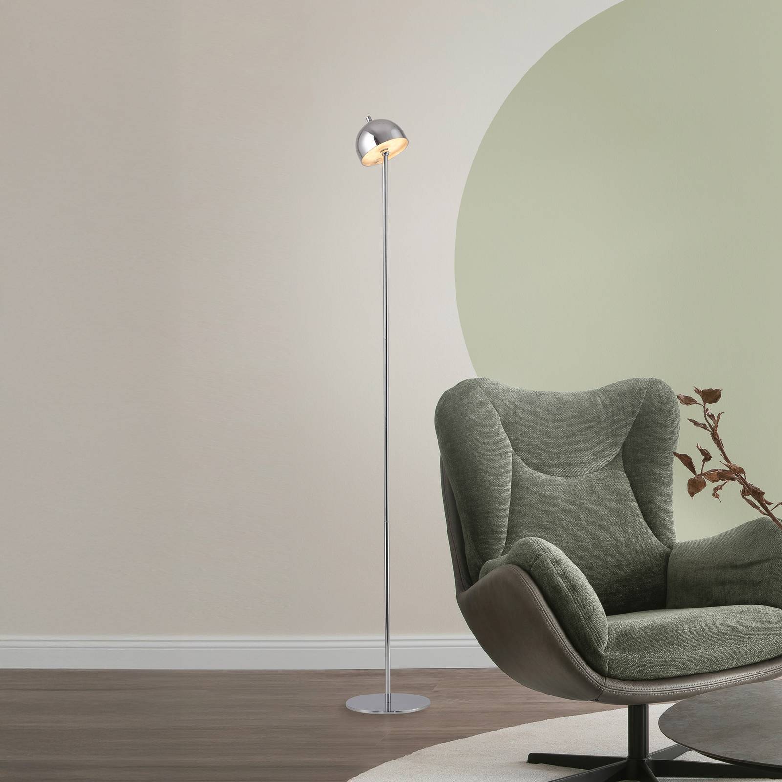 SCHÖNER WOHNEN LED-Akku-Stehlampe Bellies chrom, IP54 3.000K günstig online kaufen