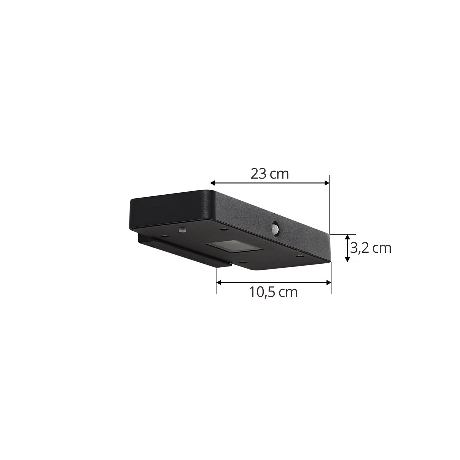 Tavon Square LED Ogniwo słoneczne Lampa Ścienna Dim. w/Sensor Czarny - Lucande