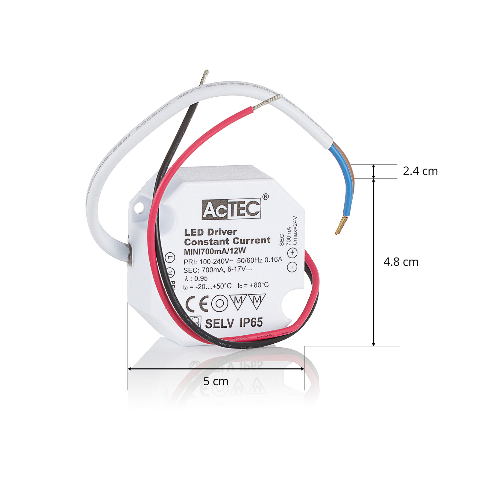 AcTEC Mini sterownik LED CC 700mA, 12W, IP65