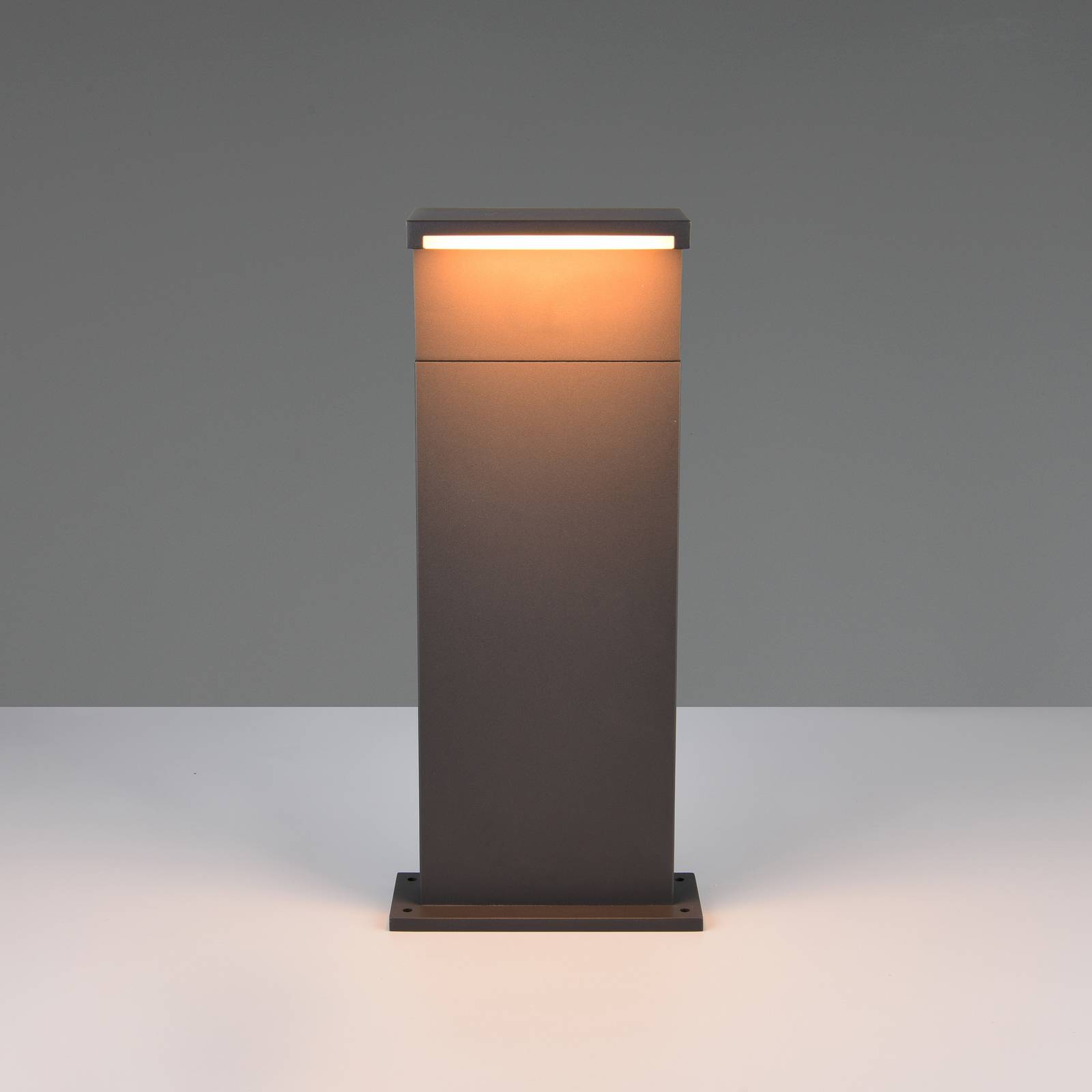 Trio Lighting Lampe pour socle LED Ravi, anthracite, hauteur 50 cm, métal, IP65