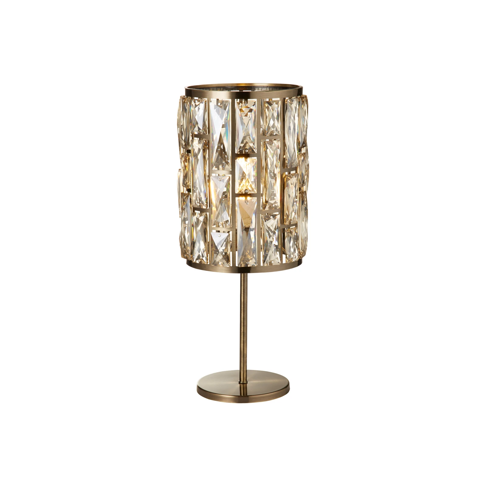 Tischleuchte Bijou, messing, Kristallglas