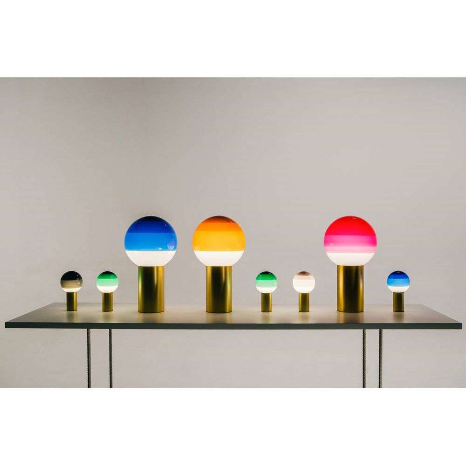 Dipping Light Portable Lampa Stołowa Green/Brushed Brass - Marset