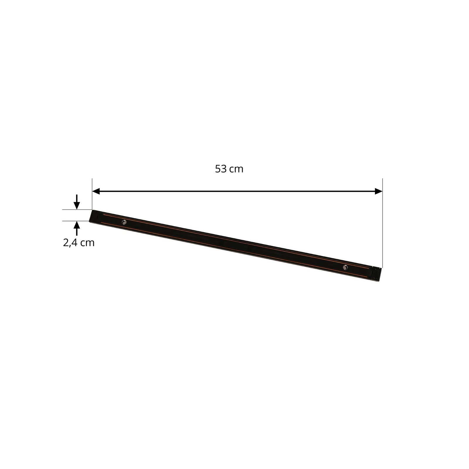 Lindby Napájací lišta Lumaro, čierna, hliník, dĺžka 53 cm Lindby Napájací lišta Lumaro, čierna, hliník, dĺžka 53 cm