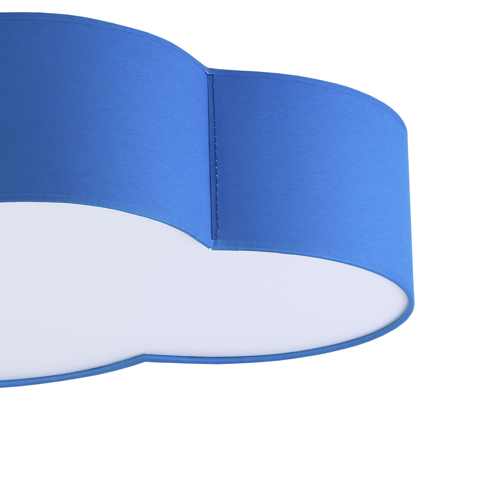 Plafondlamp Cloud, textiel, 62 x 45 cm, blauw