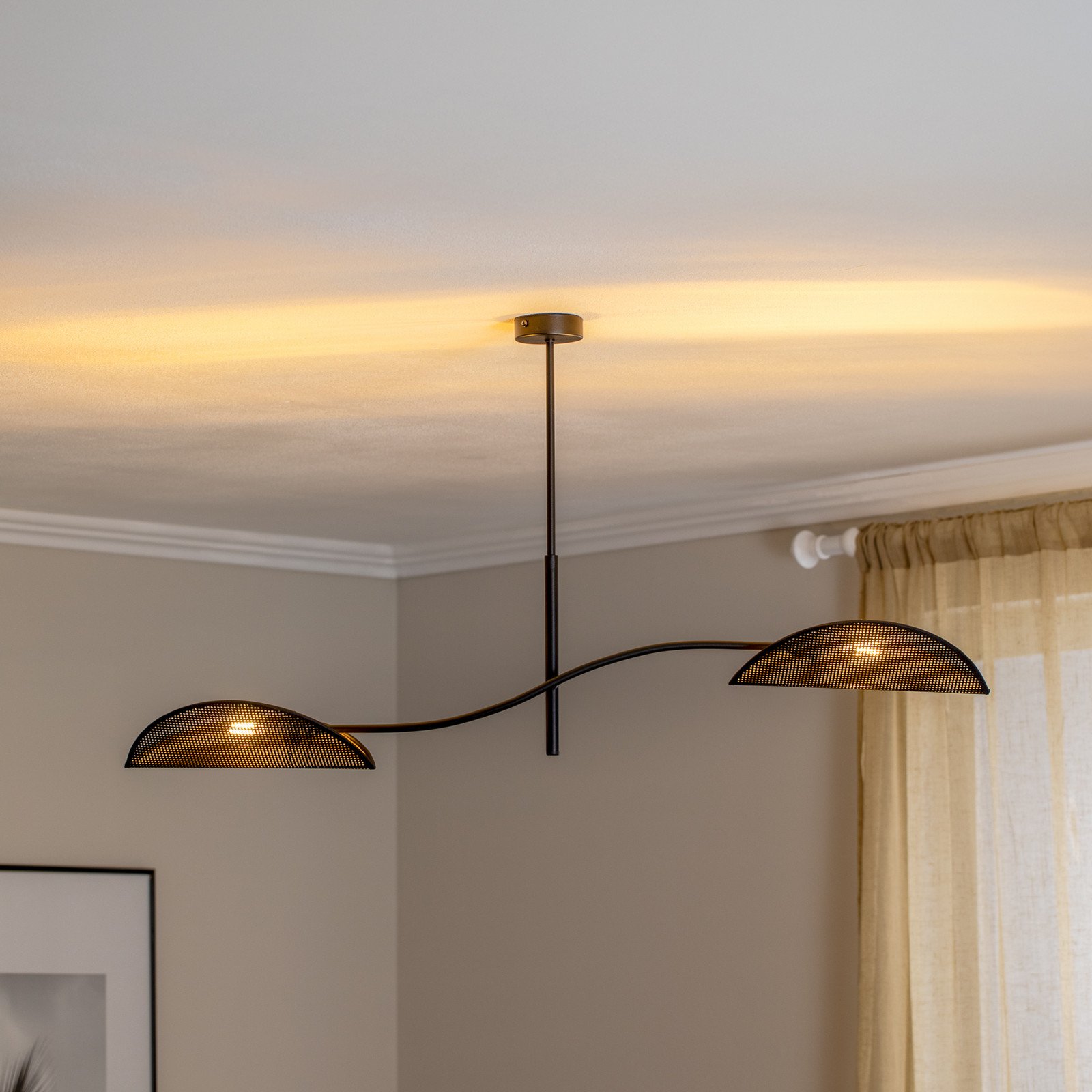 EMIBIG LIGHTING Plafonieră Lotus negru/auriu 2 becuri - Camera de zi / sufragerie - modern - negru auriu - Metal