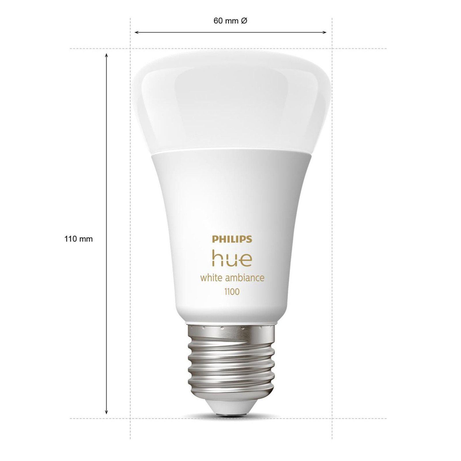 Philips Hue White Ambiance E27 8W bombilla LED, 2