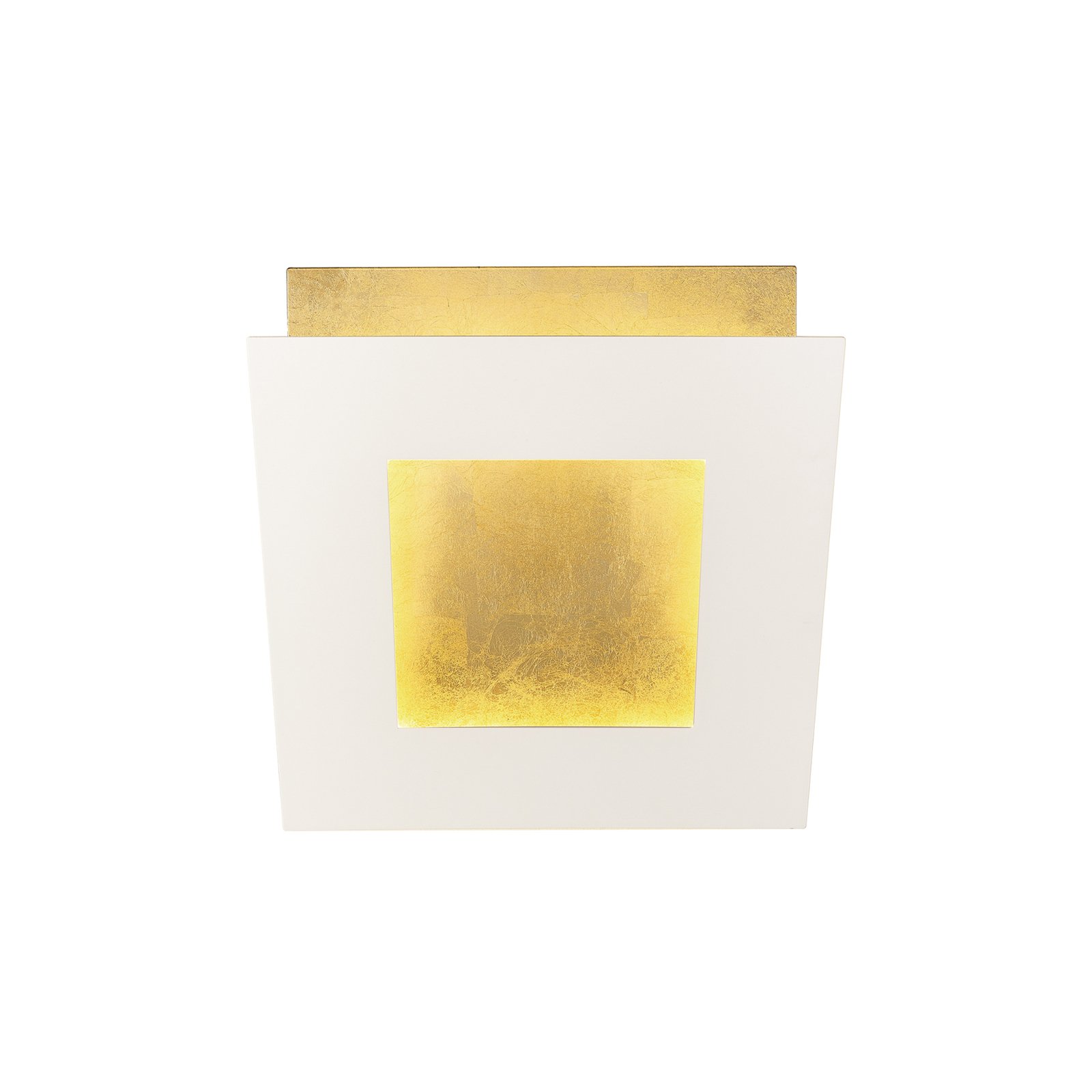 Candeeiro de parede LED Dalia, branco/dourado, 22 x 22 cm, alumínio