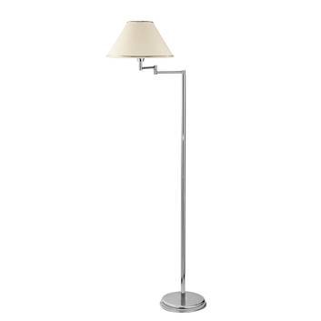Vloerlamp London chroom/crème 1-lamp zwenkbaar