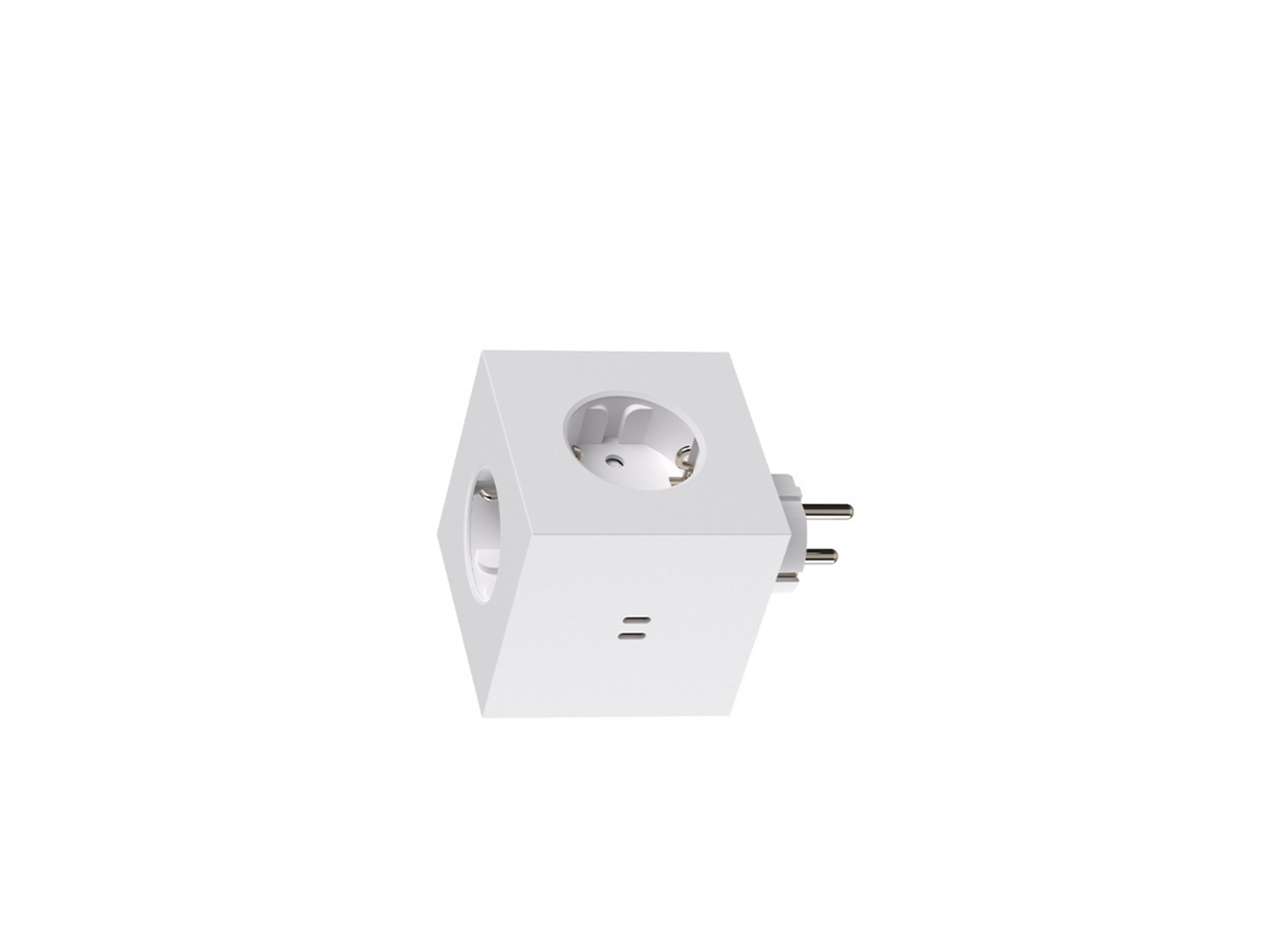 SQUARE 2 Extensão branca, 3 tomadas Schuko, 2 portas USB - AVOLT