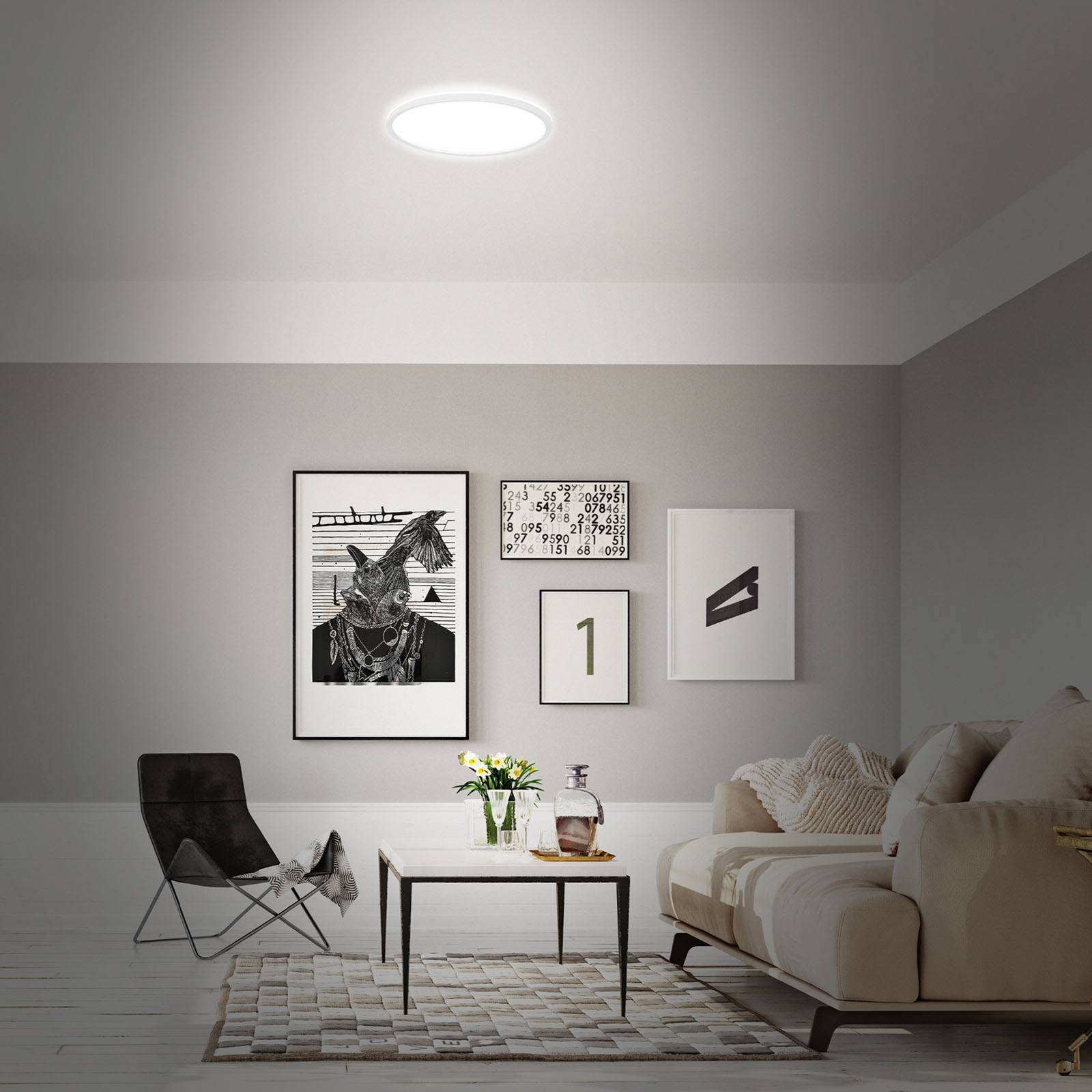 Lampa sufitowa LED B smart RGBW ściemniana biała Ø 42 cm