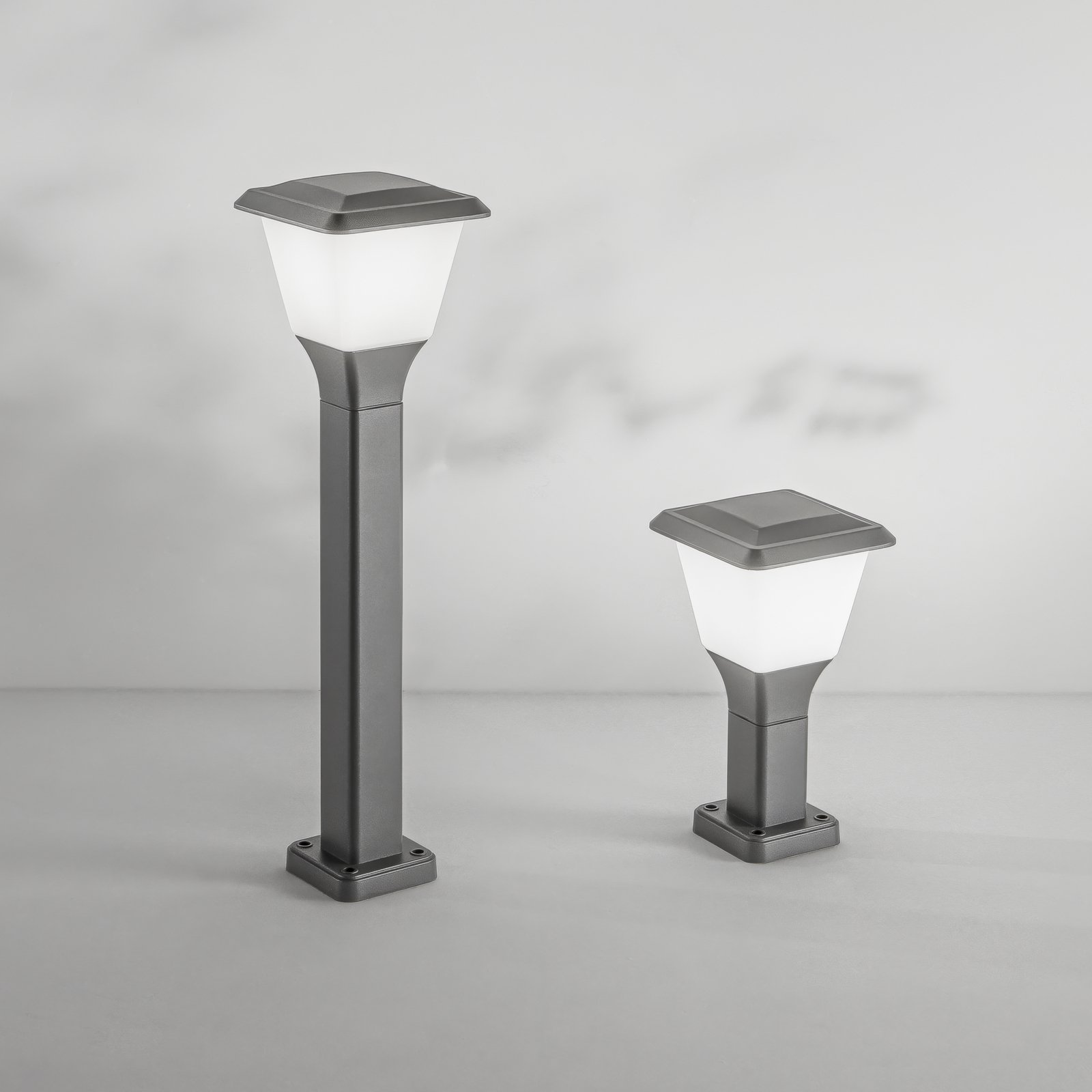 Lena pillar light, 30 cm, dark grey, metal, E27, IP65
