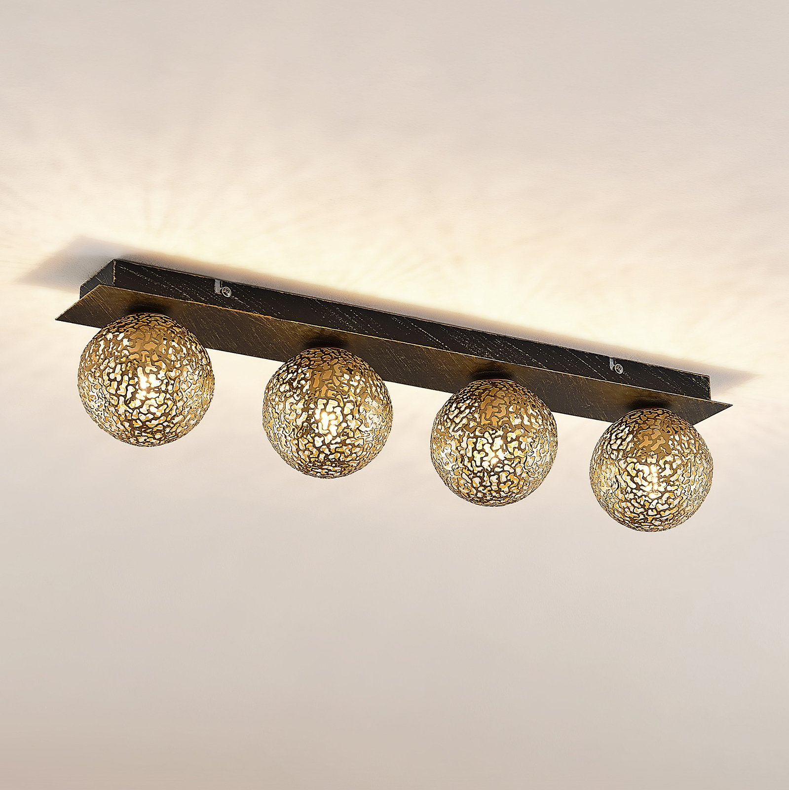 Lucande Evory ceiling light, angular, 4-bulb